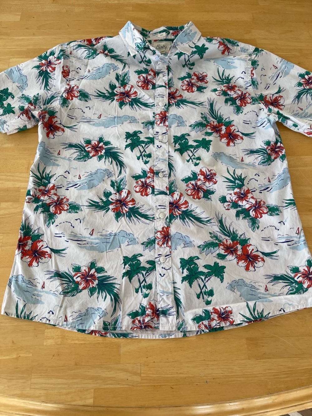 Bixby Nomad Men’s Hawaiian Button Up Casual Camp Shirt  Floral Print XL Slim
